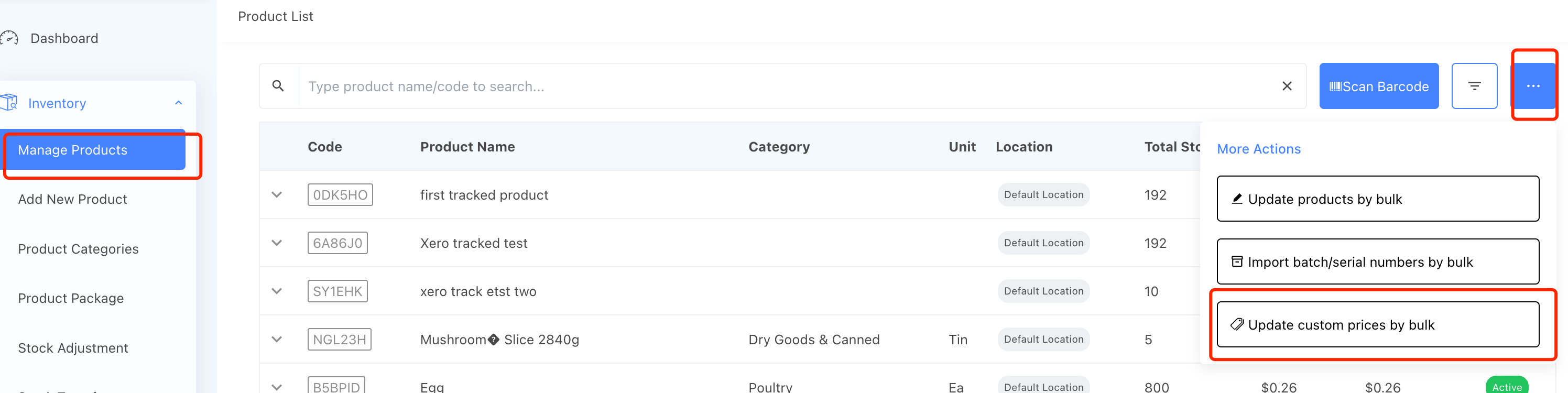 stockunify-bulk import custom prices