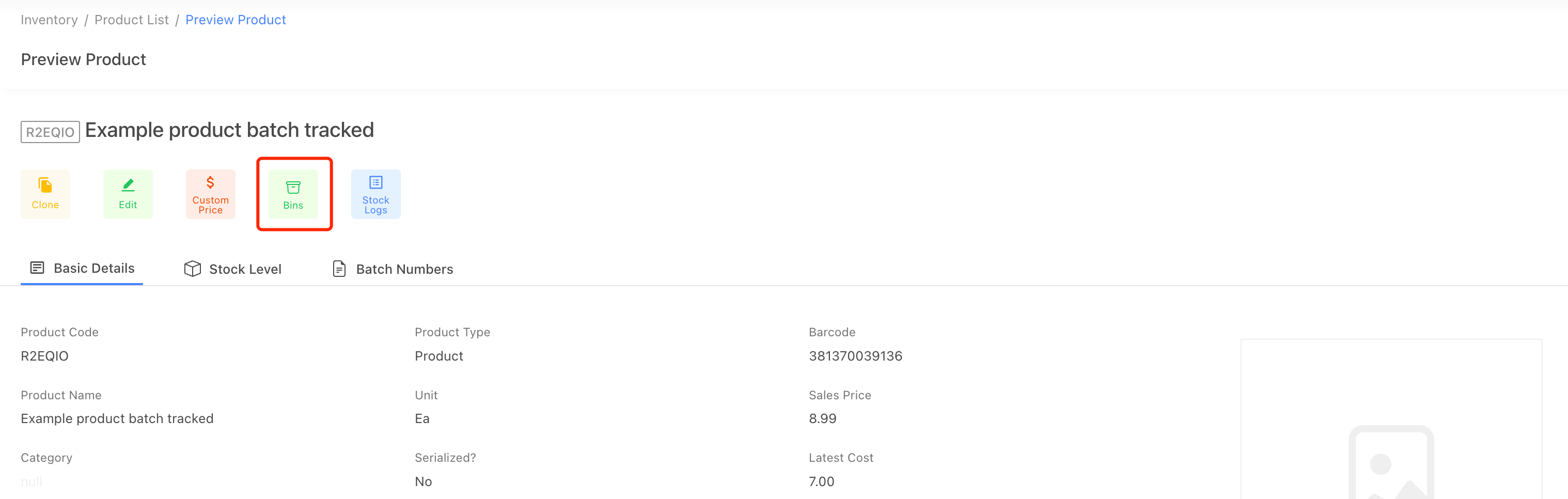 manage bin locations