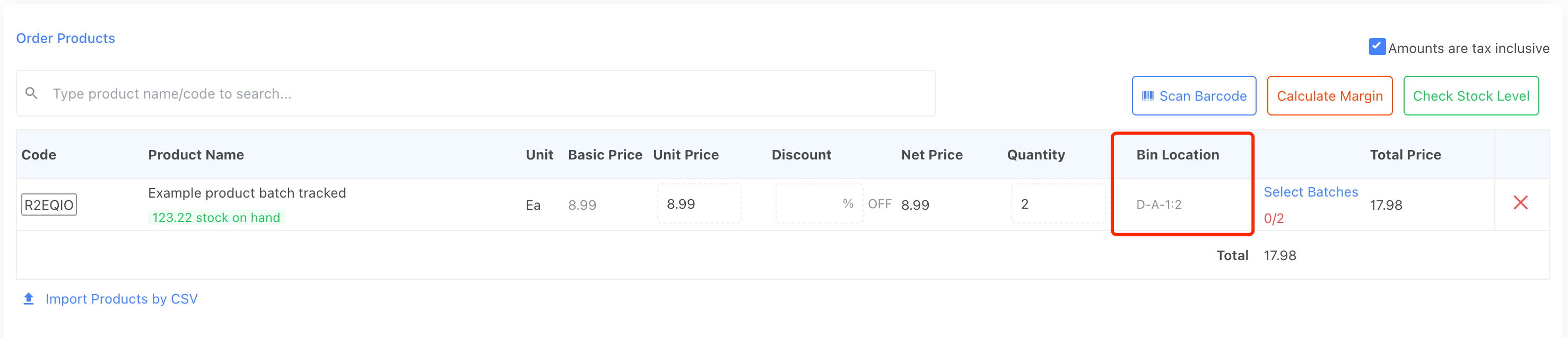 manage bin locations