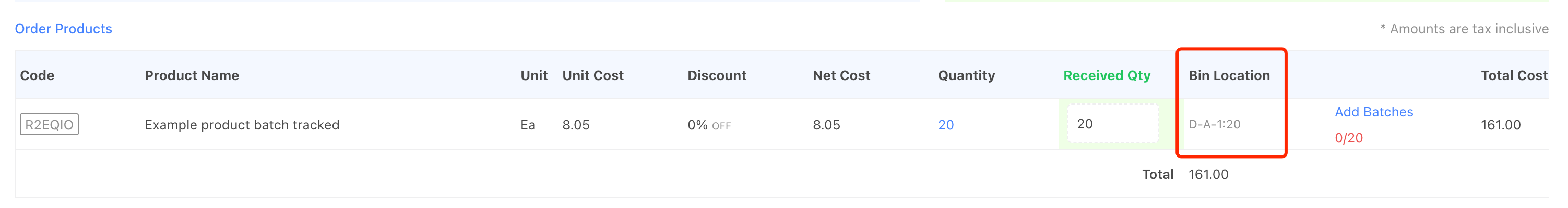 manage bin locations