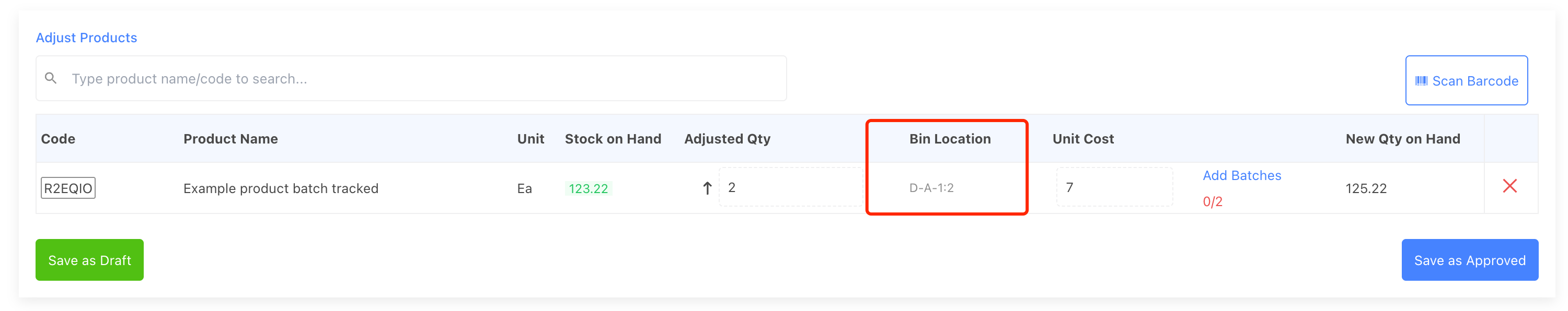 manage bin locations