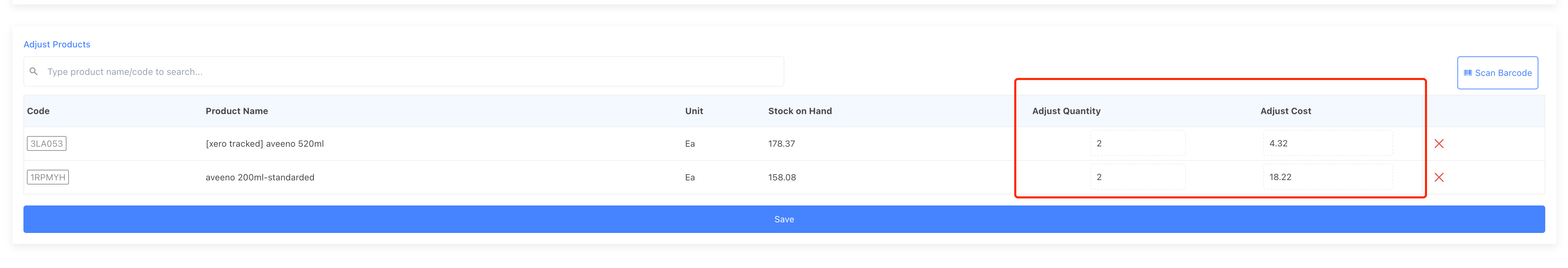 edit&delete product category