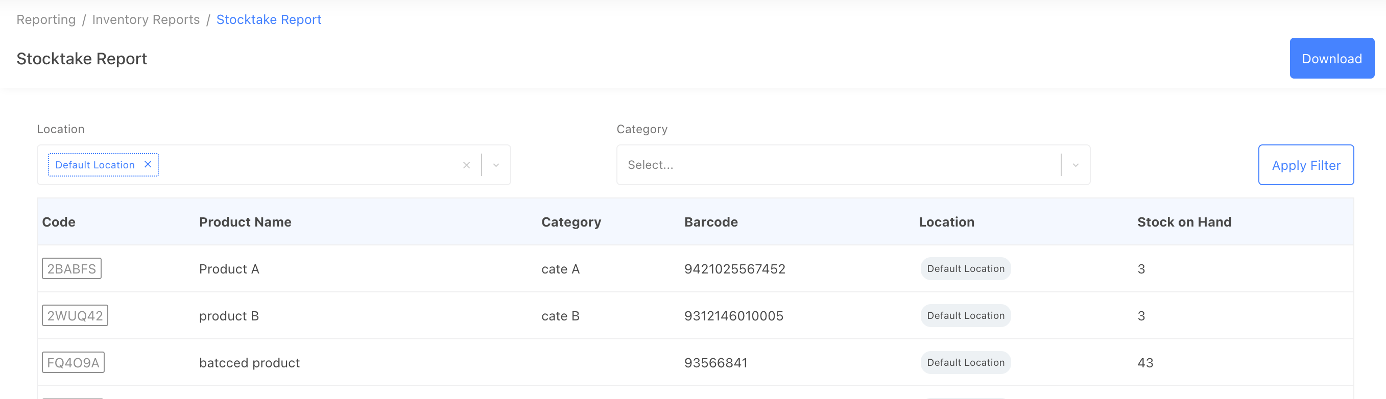 stockunify stocktake
