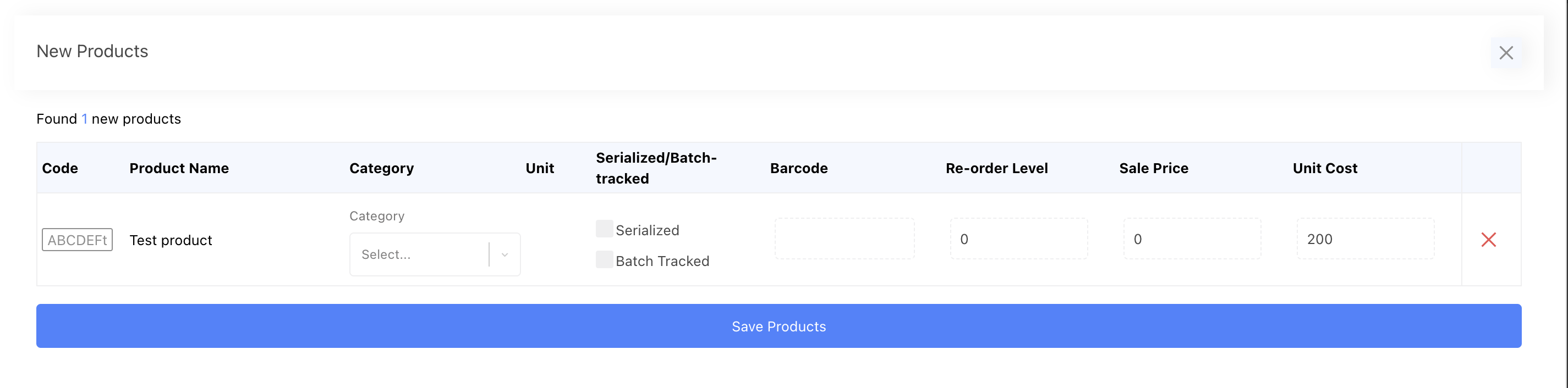 import purchase order products