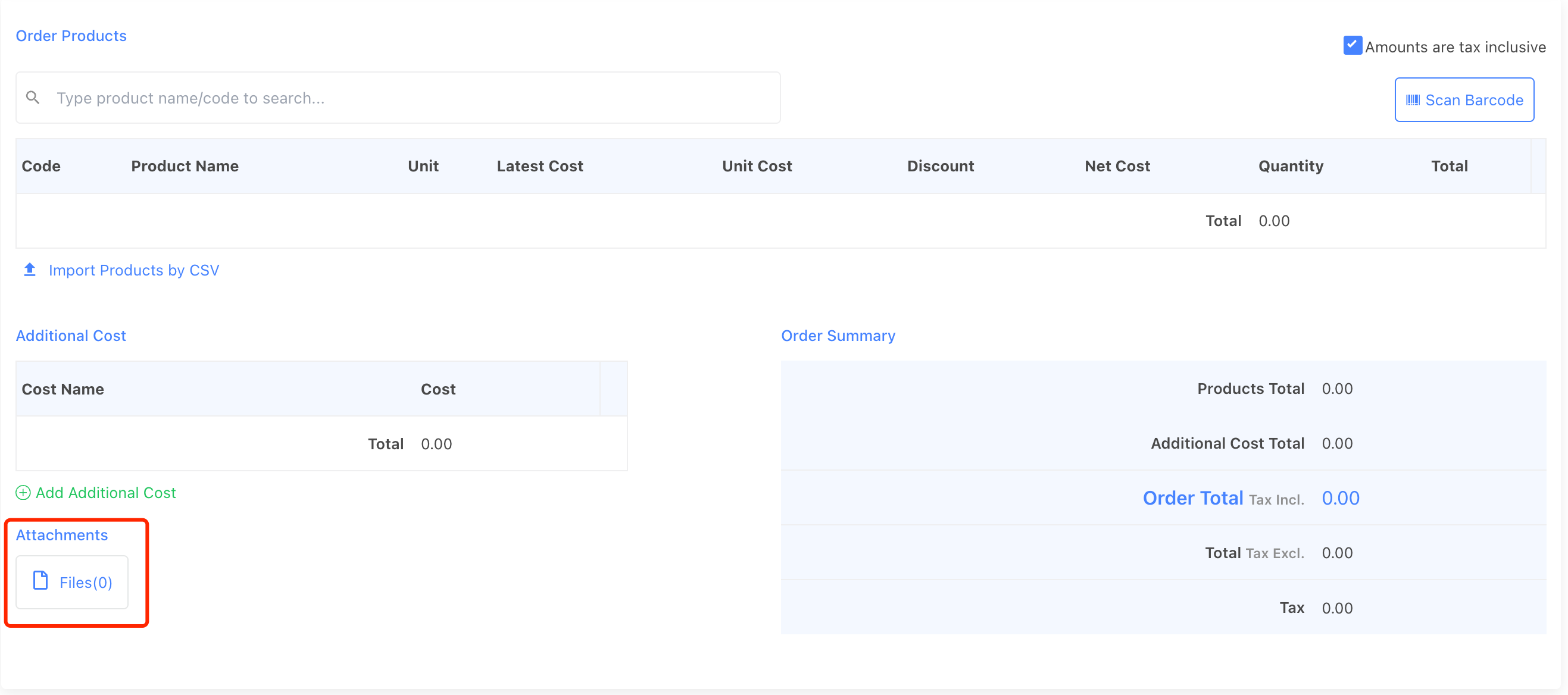 add attachment to a purchase order user guide
