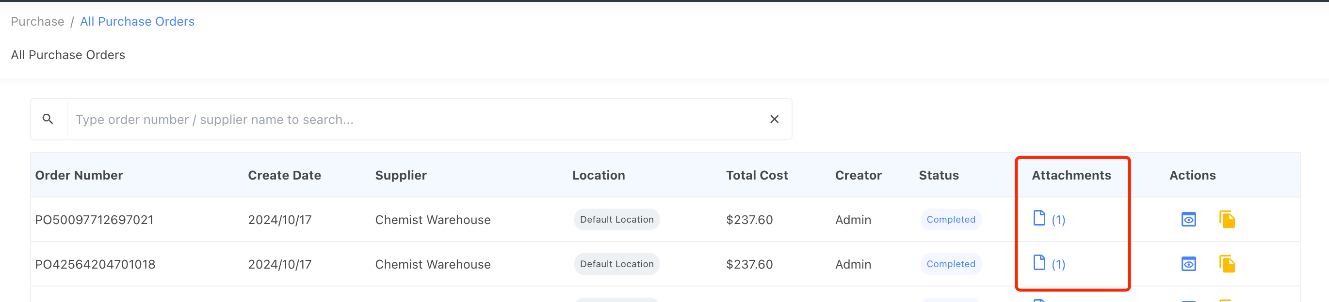 add attachment to a purchase order user guide