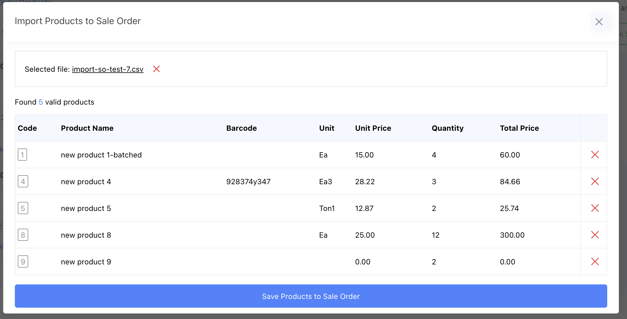 import sale order products