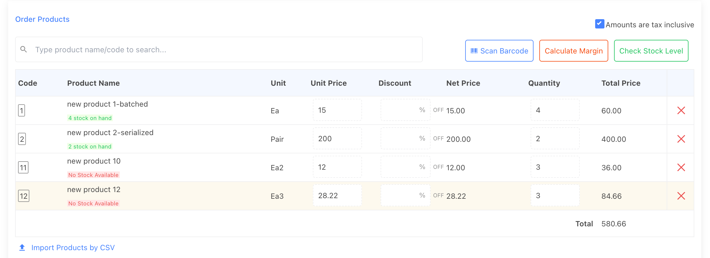 import sale order products