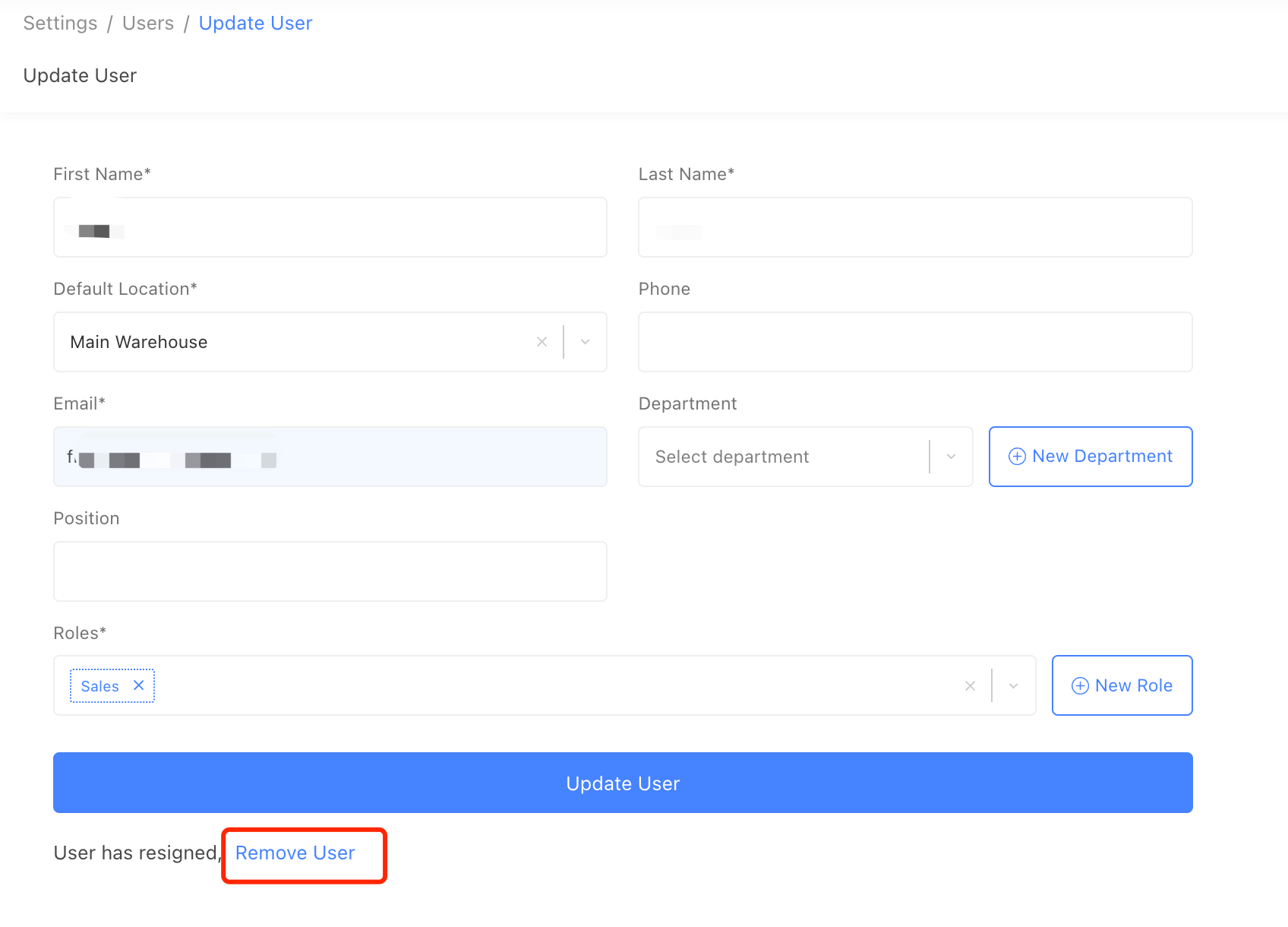 remove user