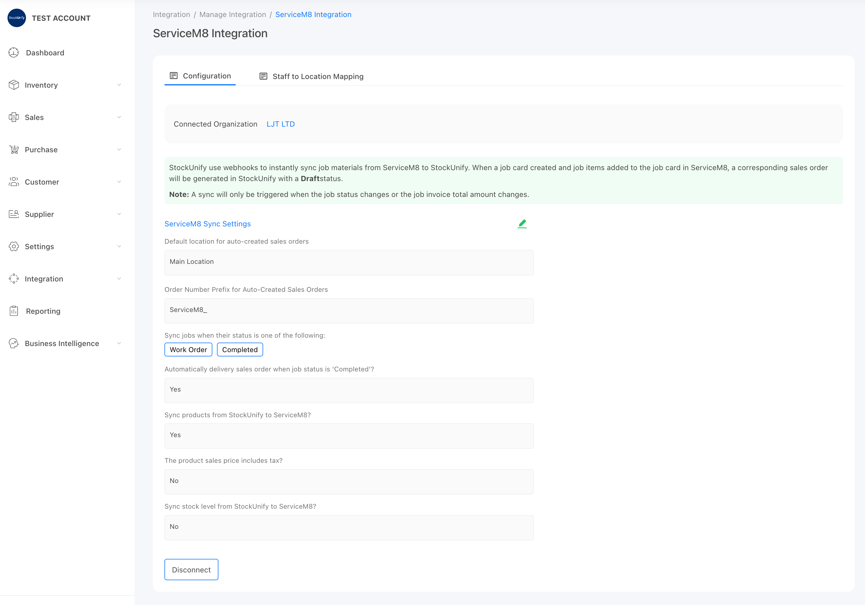 ServiceM8 integration