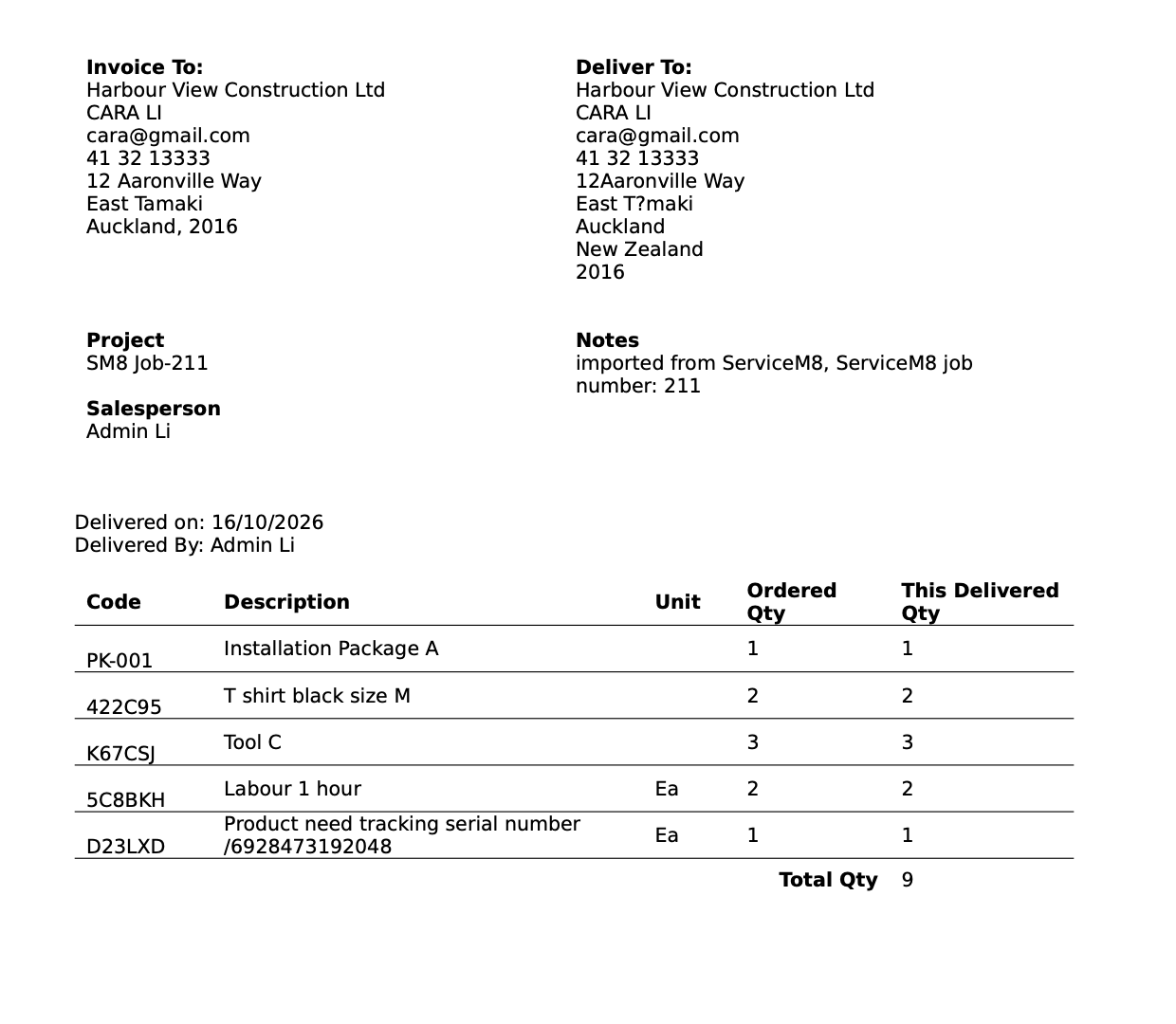 product package sync to servicem8 6